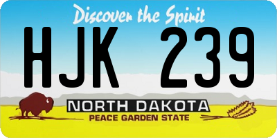 ND license plate HJK239