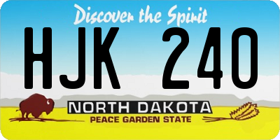 ND license plate HJK240