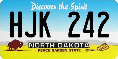 ND license plate HJK242