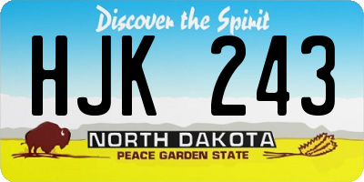 ND license plate HJK243