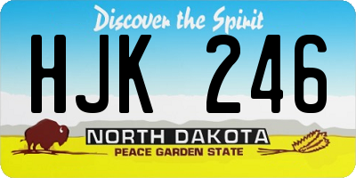 ND license plate HJK246