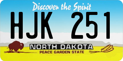 ND license plate HJK251