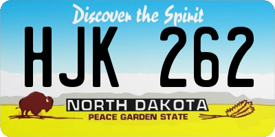 ND license plate HJK262
