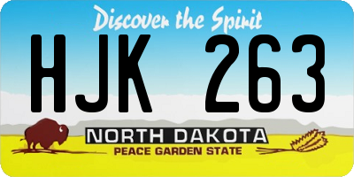 ND license plate HJK263