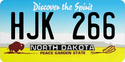 ND license plate HJK266