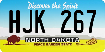 ND license plate HJK267