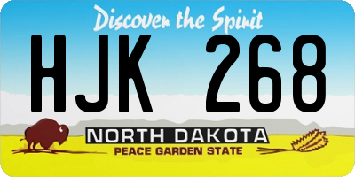 ND license plate HJK268