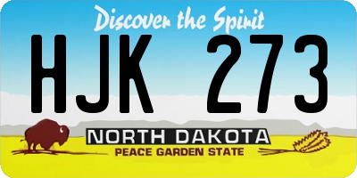 ND license plate HJK273