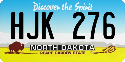 ND license plate HJK276