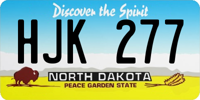 ND license plate HJK277