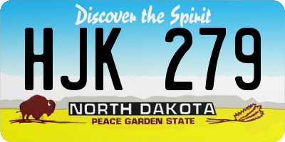 ND license plate HJK279