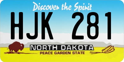 ND license plate HJK281