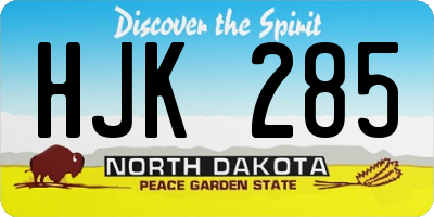 ND license plate HJK285