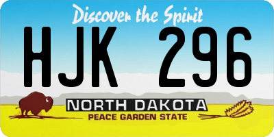 ND license plate HJK296