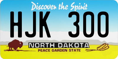 ND license plate HJK300