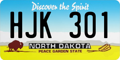 ND license plate HJK301