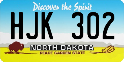 ND license plate HJK302