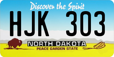 ND license plate HJK303