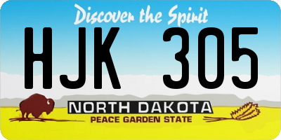 ND license plate HJK305