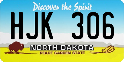 ND license plate HJK306