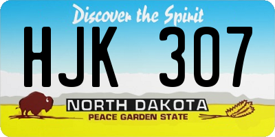 ND license plate HJK307