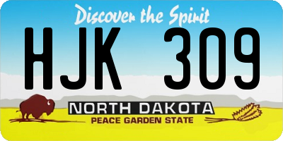 ND license plate HJK309