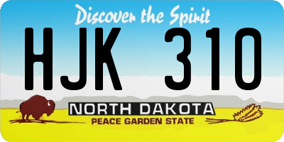 ND license plate HJK310