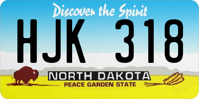 ND license plate HJK318