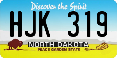 ND license plate HJK319