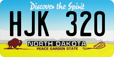 ND license plate HJK320