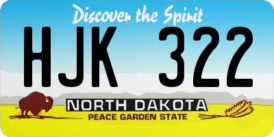 ND license plate HJK322