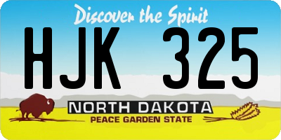 ND license plate HJK325