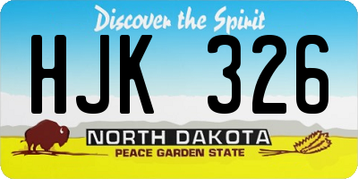 ND license plate HJK326