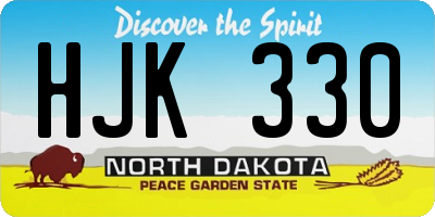 ND license plate HJK330