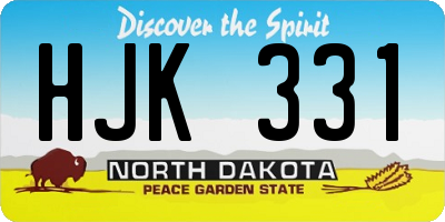 ND license plate HJK331