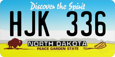 ND license plate HJK336