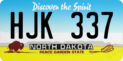 ND license plate HJK337