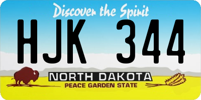 ND license plate HJK344