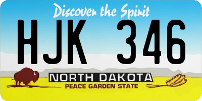 ND license plate HJK346