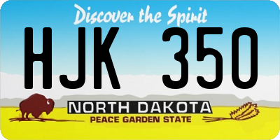 ND license plate HJK350