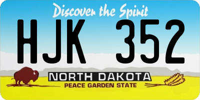 ND license plate HJK352