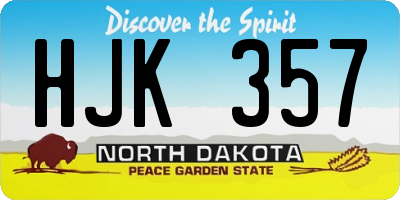 ND license plate HJK357