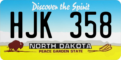 ND license plate HJK358