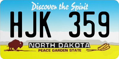 ND license plate HJK359