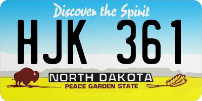 ND license plate HJK361