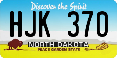 ND license plate HJK370