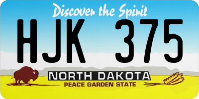 ND license plate HJK375