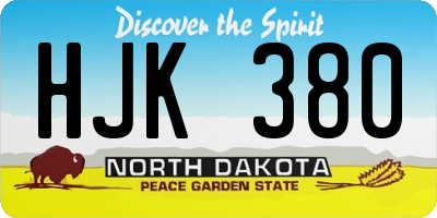 ND license plate HJK380