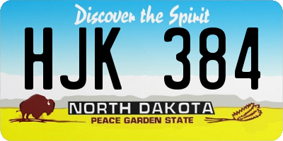 ND license plate HJK384