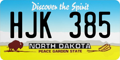 ND license plate HJK385